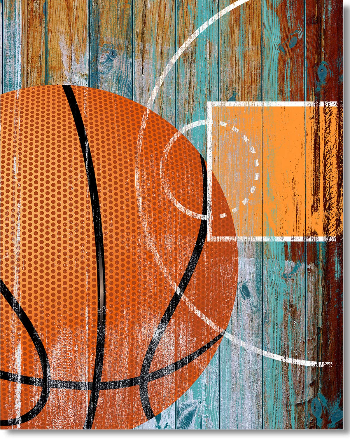 Basketball Wall Art Poster 32x40 - Perfect Gift for Fans & Players - Home & Office Decor