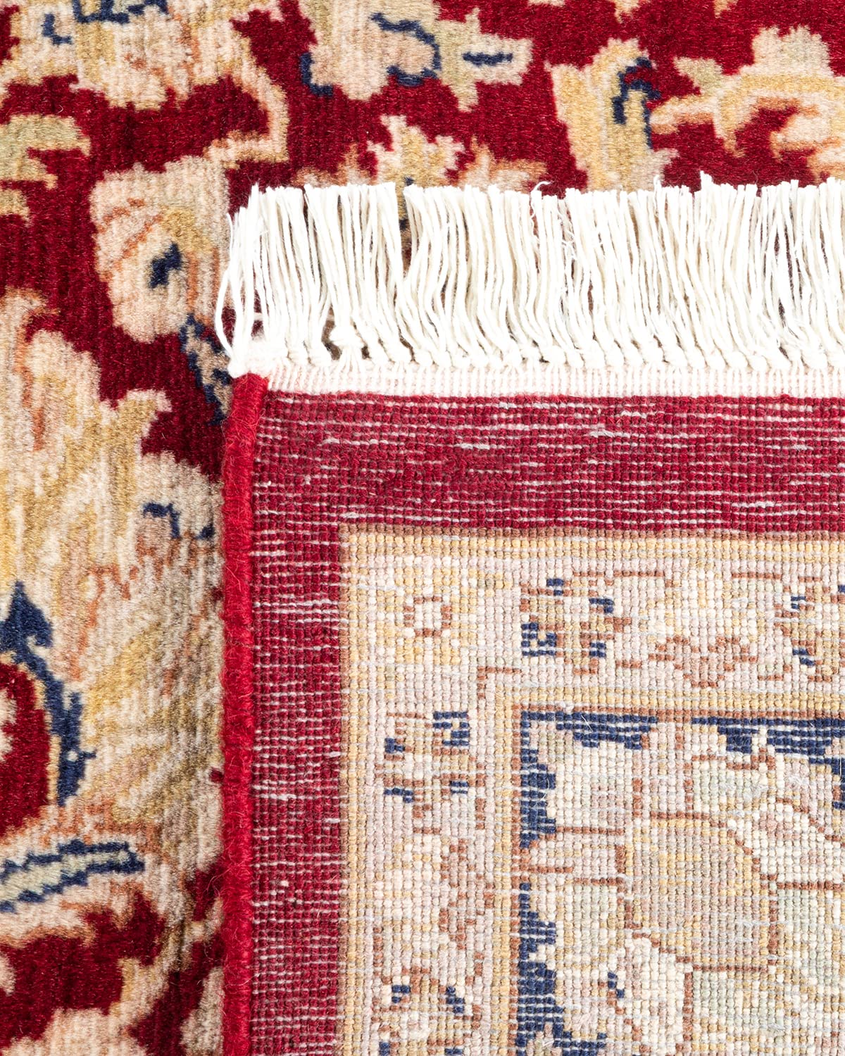 Handmade Wool Oriental Mogul Red 4x6 Area Rug - Traditional Hand-Knotted One-of-a-Kind Solo Rugs for Living Room, Bedroom & Home Decor