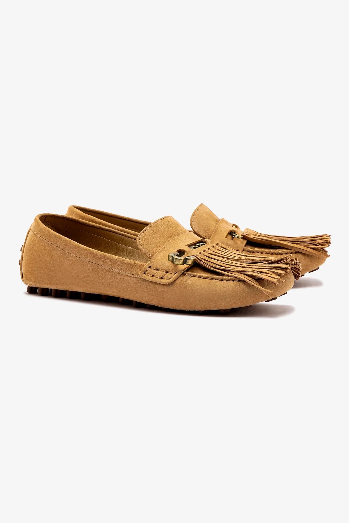 Joy Mocassin Slip-On Shoes in Peanut Suede - Comfortable Casual Loafers for Men & Women - Perfect for Home, Office, and Everyday Wear