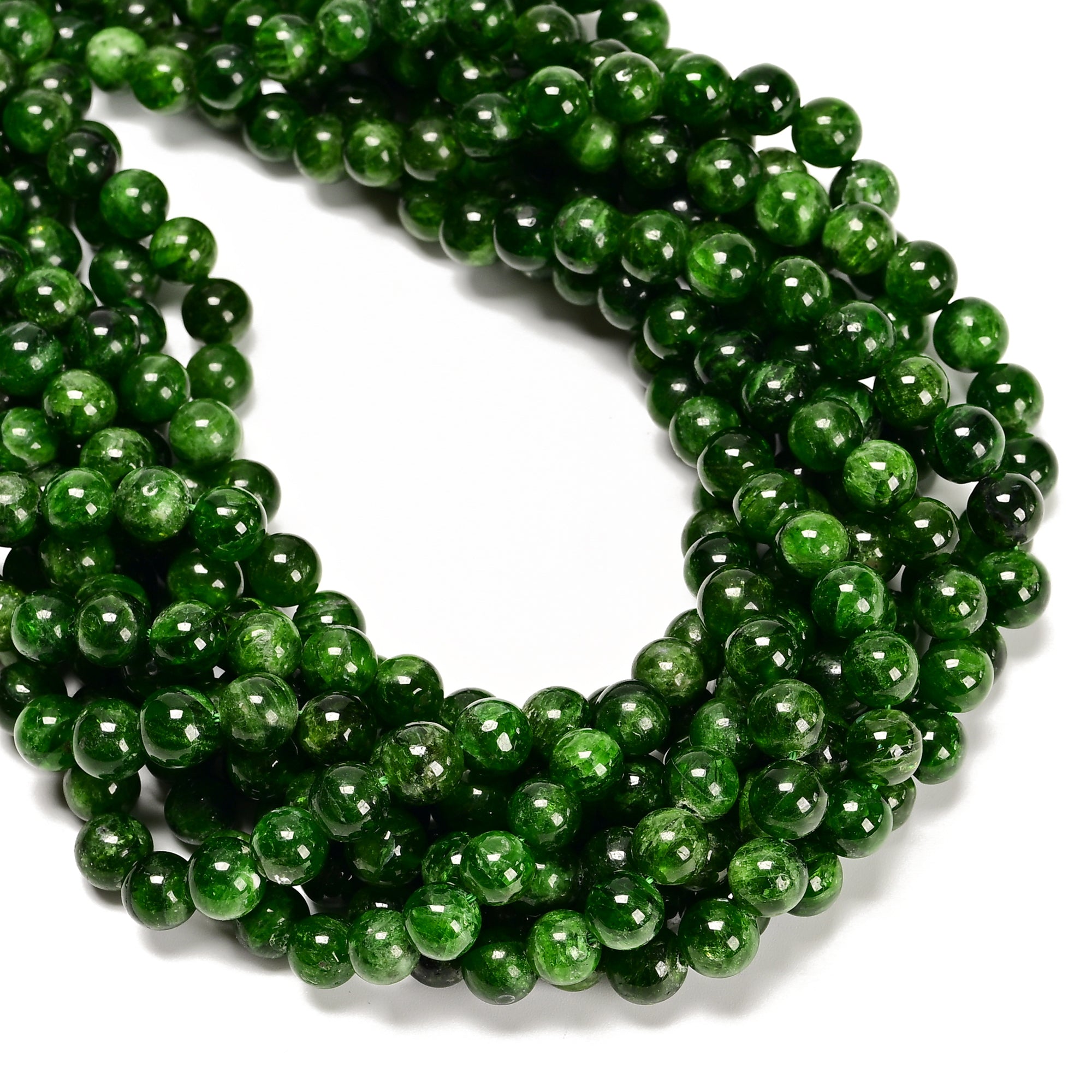 Premium AAA Natural Diopside Round Beads - 7mm & 8mm Smooth Gemstone Beads - 15.5