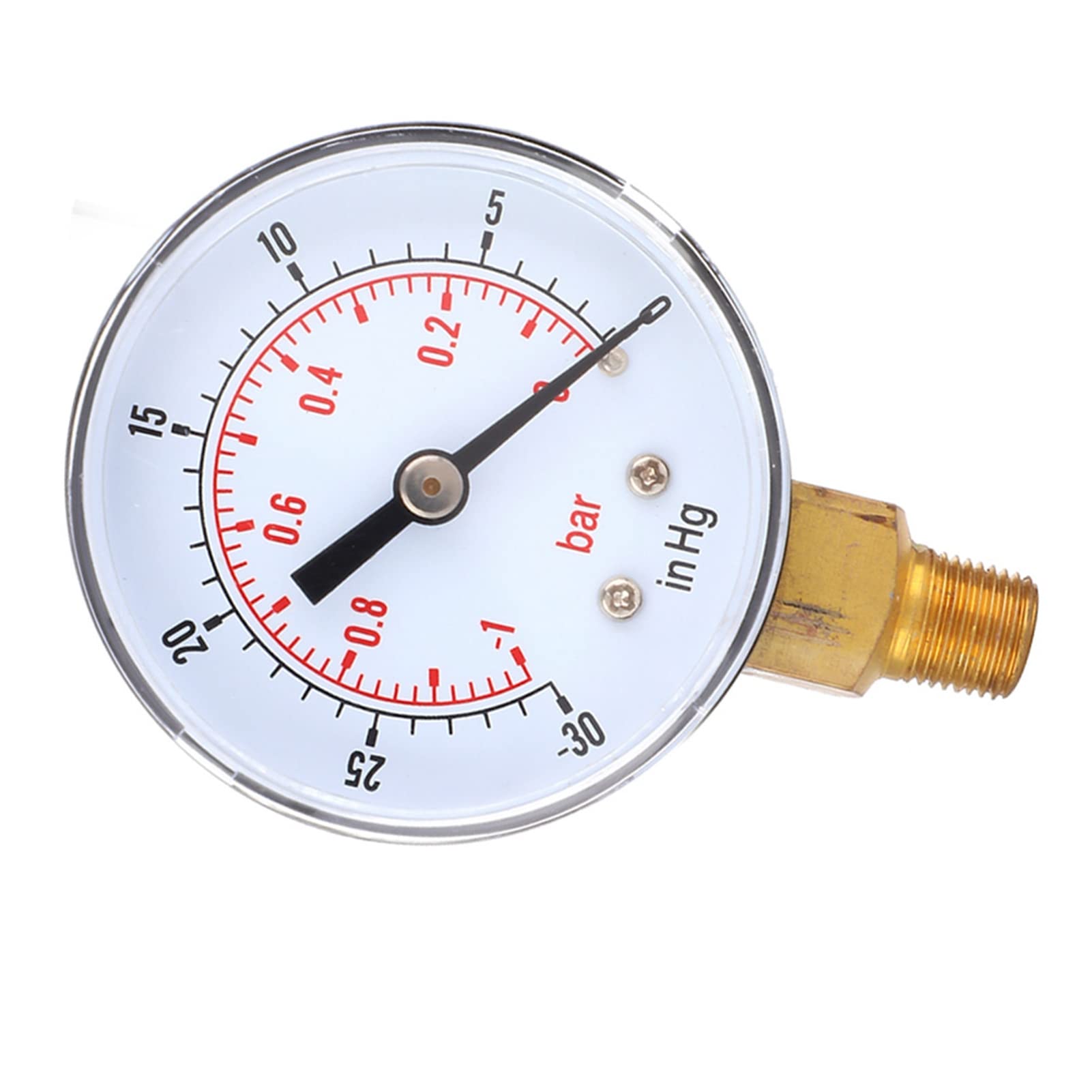 Fafeicy 50mm Vacuum Gauge -1-0Bar/-30-0inHg, 1/8