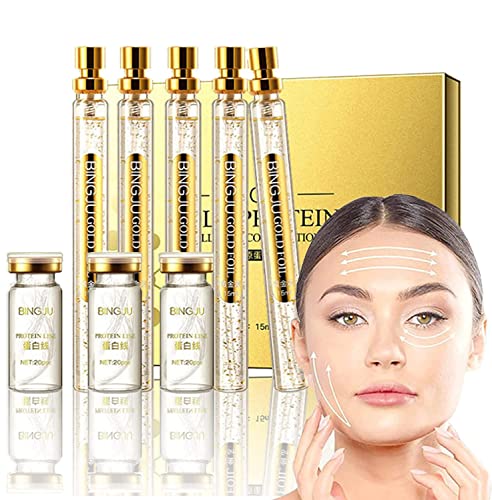 Instalift Korean Protein Thread Lifting Set - Soluble Collagen Threads & Nano Gold Essence for Face Lift | Absorbable Anti-Aging Treatment with Collagen Serum | At-Home Facial Rejuvenation Kit (1+3 Pcs) | Perfect for Wrinkle Reduction & Skin Tightening