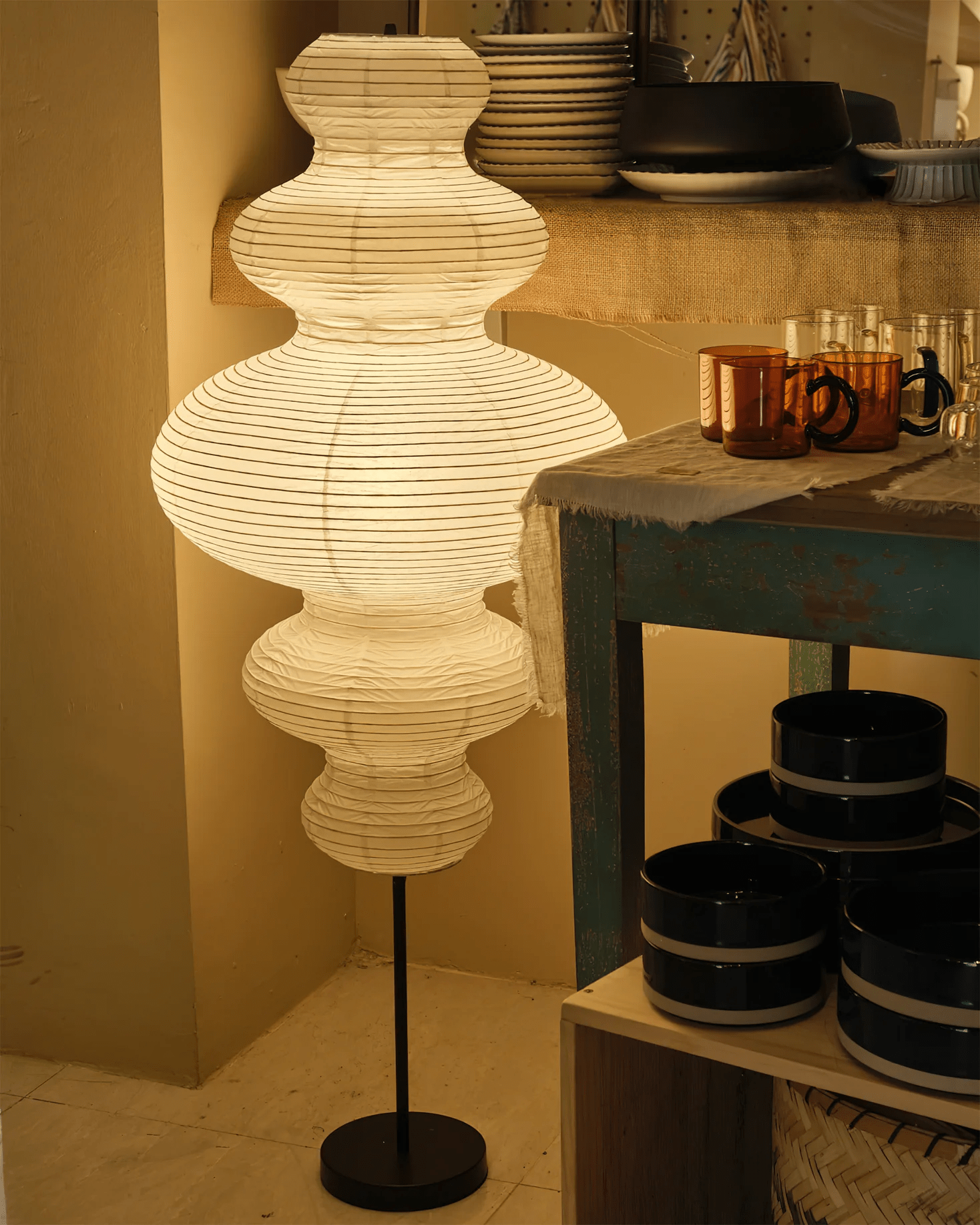 Akari Juni Floor Lamp - Modern Minimalist LED Standing Light for Living Room, Bedroom & Office - Adjustable Brightness & Energy Efficient Lighting