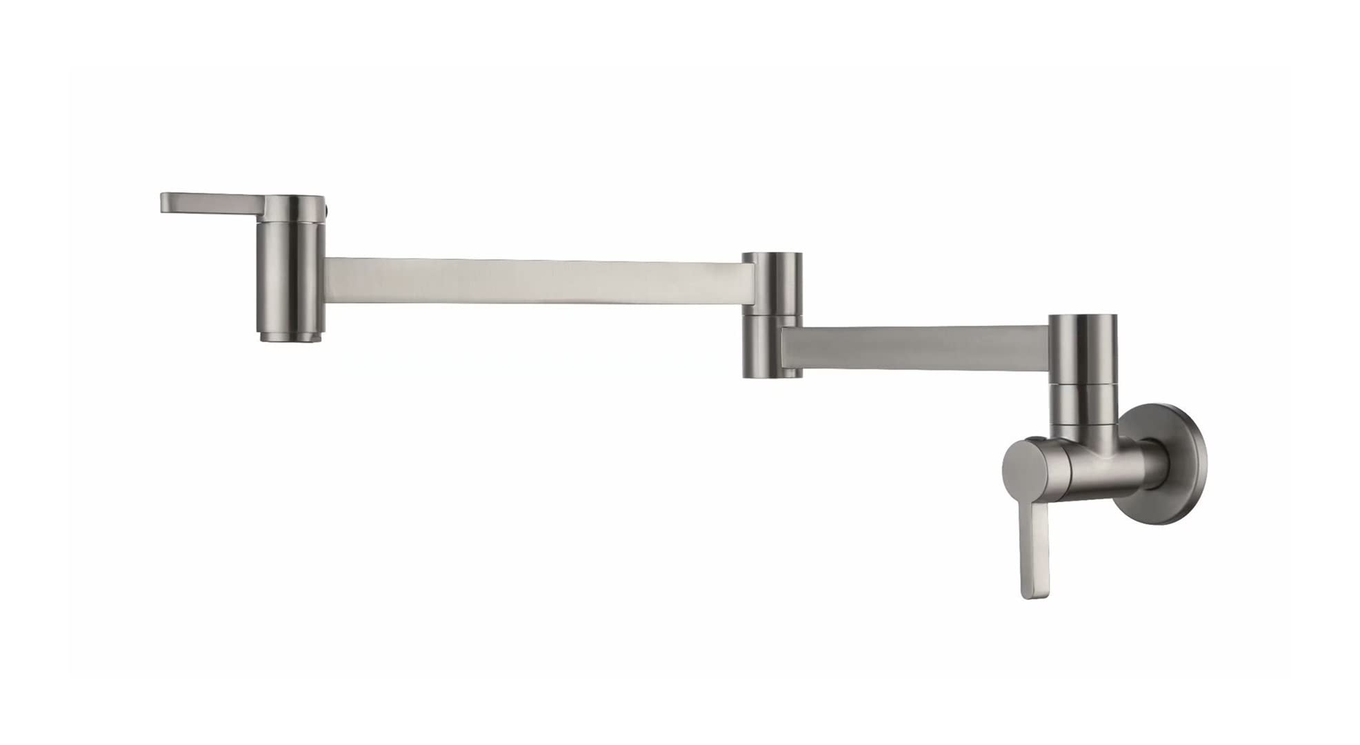 Matte Black Wall Mount Pot Filler Kitchen Faucet - Single Cold Water Tap in Brushed Nickel/Chrome/Gold - Perfect for Kitchen Sink & Cooking Area - Ideal for Filling Large Pots While Cooking