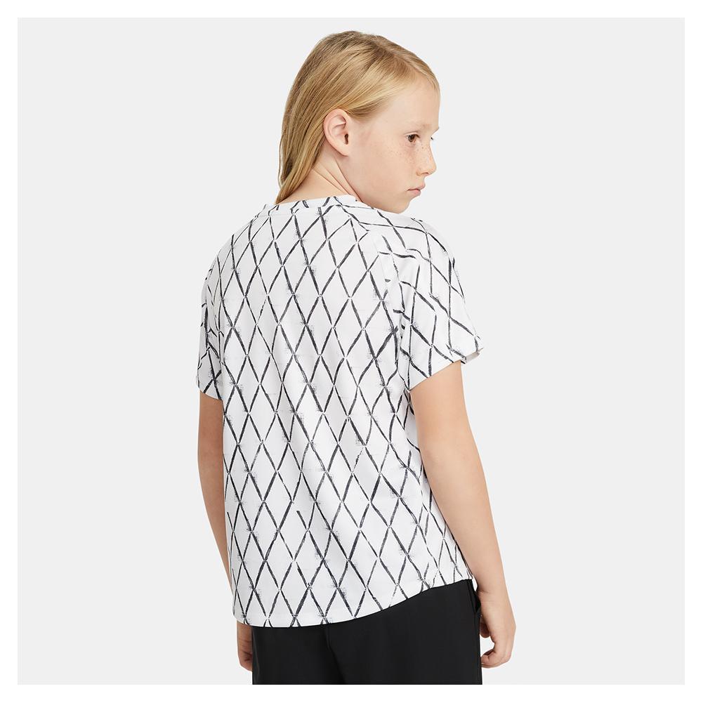 Boys' Dri-FIT Victory Printed Tennis Shirt - Moisture-Wicking Performance Top for Junior Tennis & Sports Training