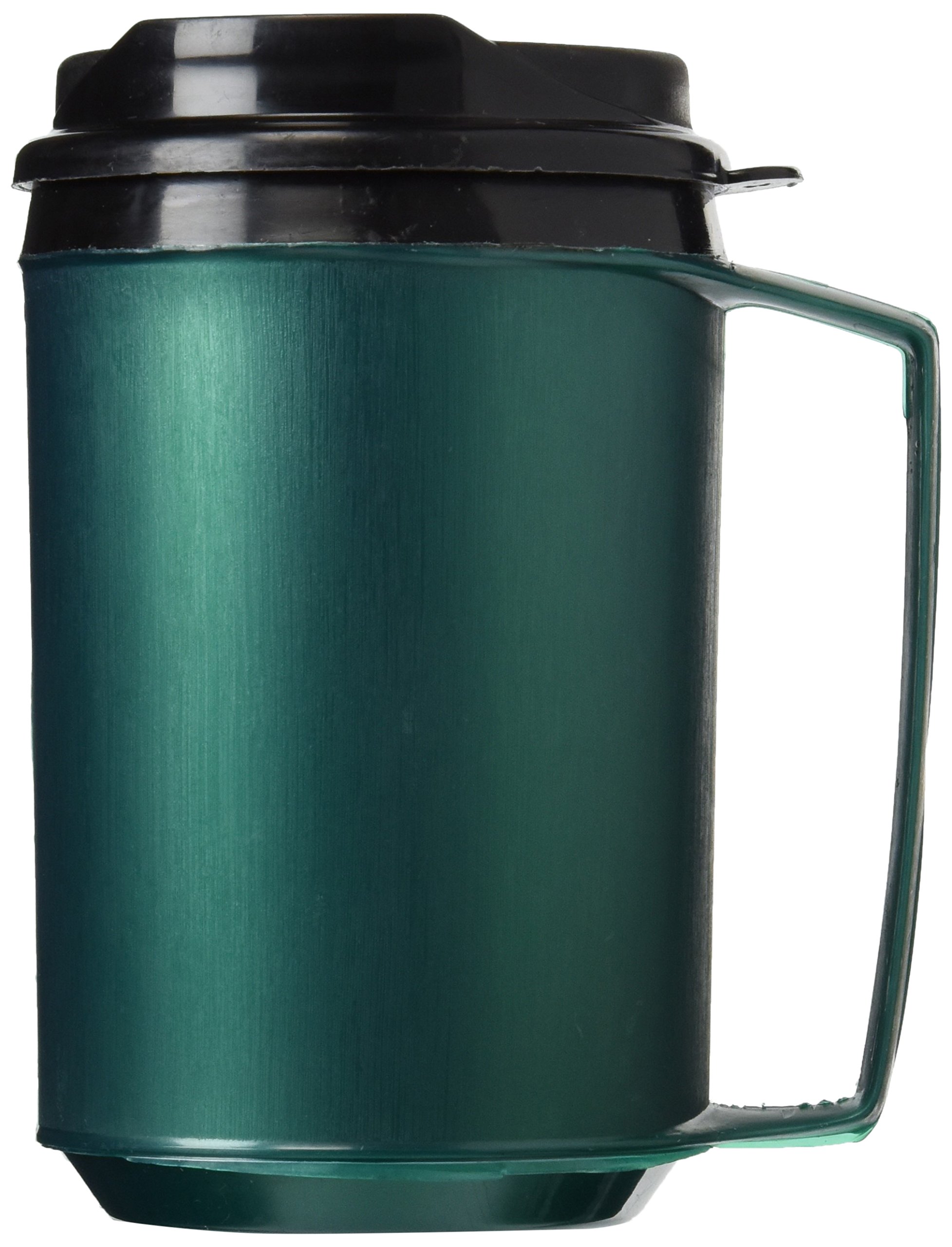 GAMA Electronics 12 oz Insulated Green ThermoServ Travel Coffee Mug - Leak Proof Stainless Steel Thermos for Hot & Cold Drinks - Perfect for Commuting, Camping & Office Use