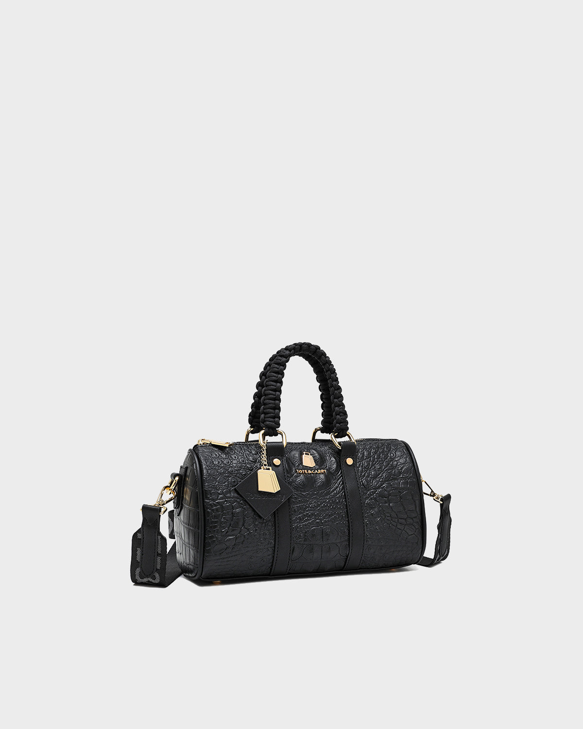 Apollo 2 Reptile Crossbody Bag - Black Vegan Leather Purse for Women | Perfect for Travel, Work & Everyday Use