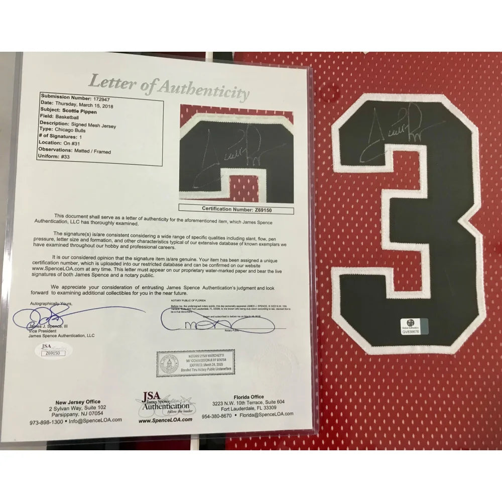Authentic Michael Jordan Scottie Pippen Dennis Rodman Triple Signed Chicago Bulls Framed Jerseys - UDA & JSA Certified - Perfect for Sports Memorabilia Collectors & Man Cave Decor