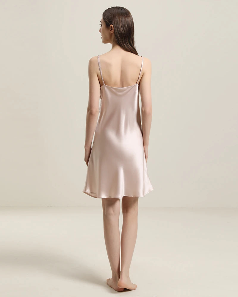 Luxury Silk Lace Nightgown - Women's Elegant Slip Dress for Sleepwear & Bridal Lingerie - Perfect for Romantic Evenings, Honeymoon & Special Occasions