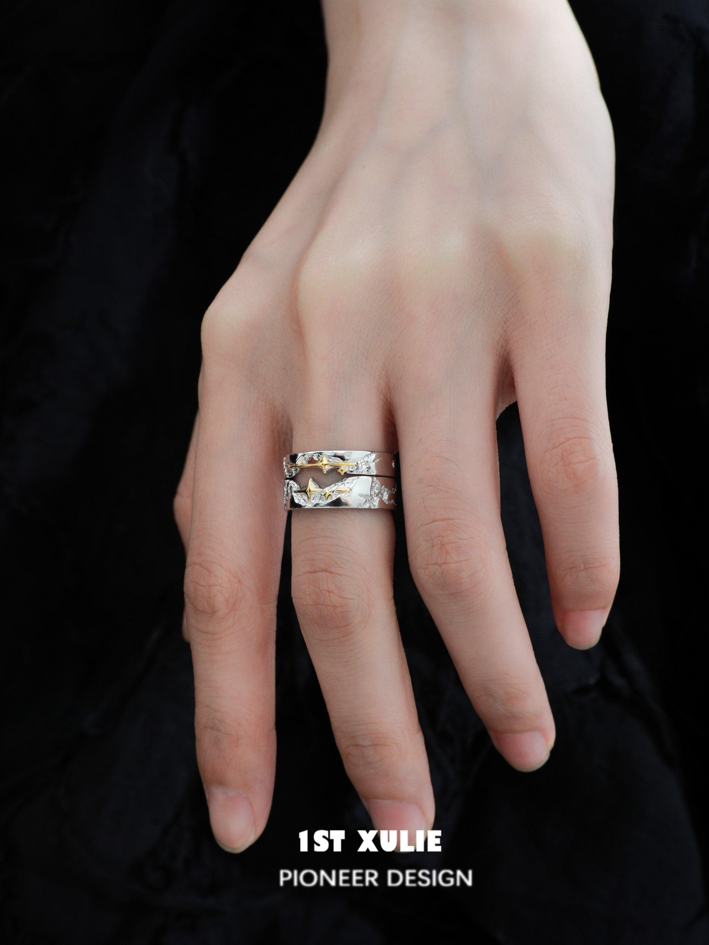 Starfall S925 Sterling Silver Adjustable Opening Rings for Women - Elegant Stackable Minimalist Jewelry for Everyday Wear, Gifts & Special Occasions