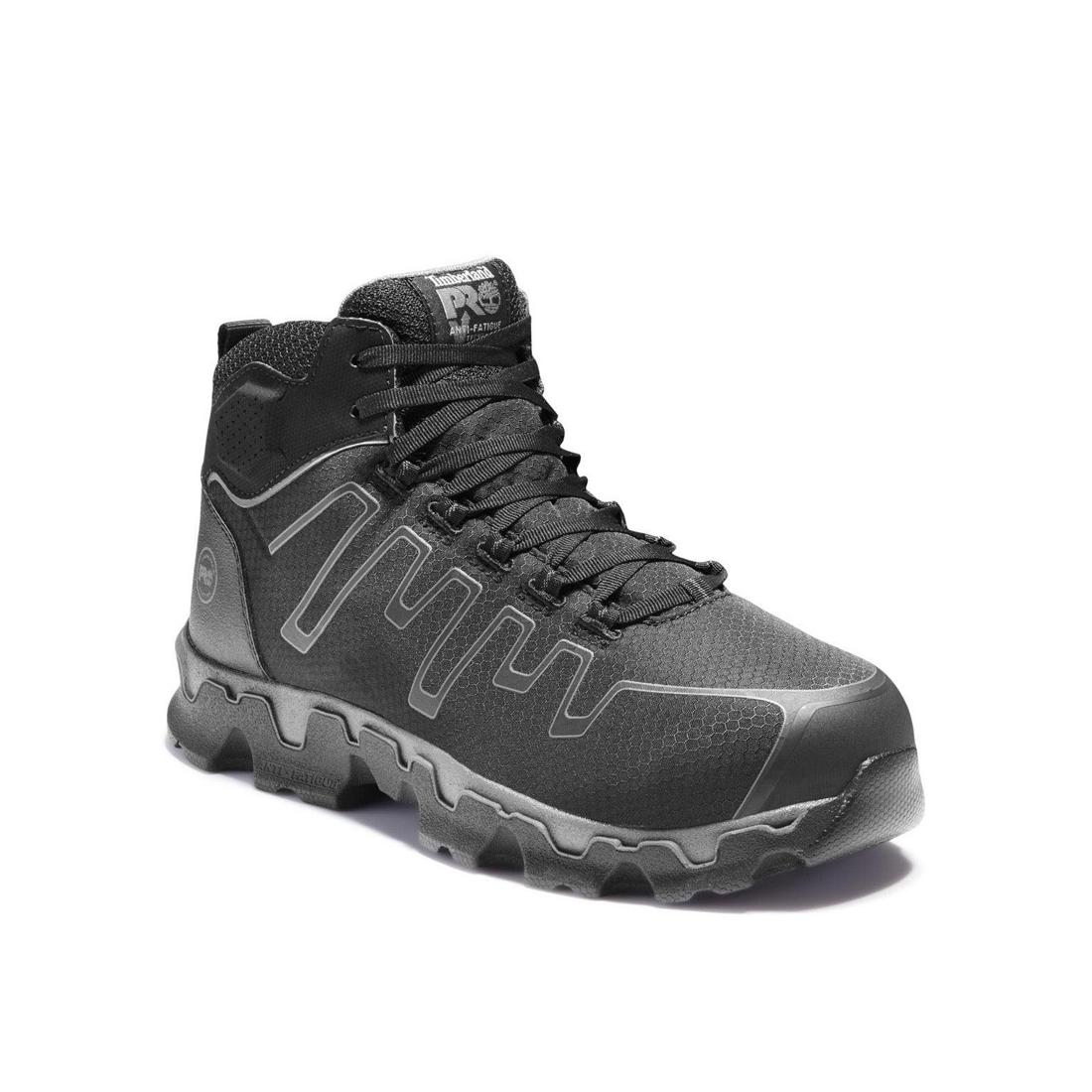 Powertrain Sport Alloy Toe Work Boots for Men - Black Safety Shoes for Construction, Warehouse & Industrial Work | Durable & Comfortable Work Boots