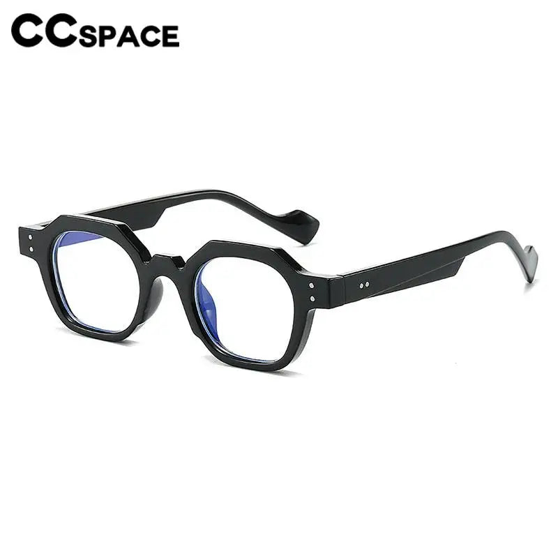 CCspace Unisex Full Rim Flat Top Polygon Polycarbonate Reading Glasses R57193 - Trendy Geometric Frame for Men & Women - Perfect for Reading, Office Work, and Computer Use