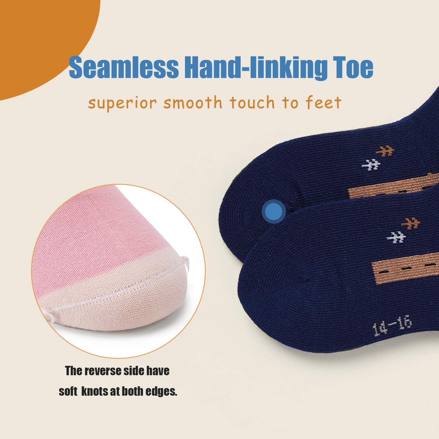 **HowJoJo Boys Cotton Crew Socks - Kids Seamless Toe Athletic Socks - Colorful Quarter Socks for Sports & Everyday Wear**