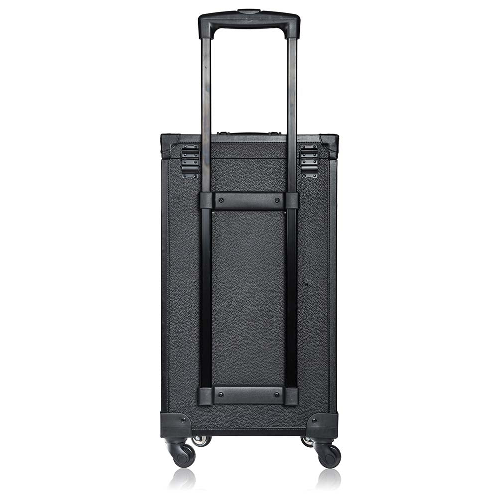 Professional REBEL Makeup Artists Multifunctional Cosmetic Trolley Train Case - Portable Beauty Storage Organizer for Salon, Travel & On-The-Go Makeup Artists