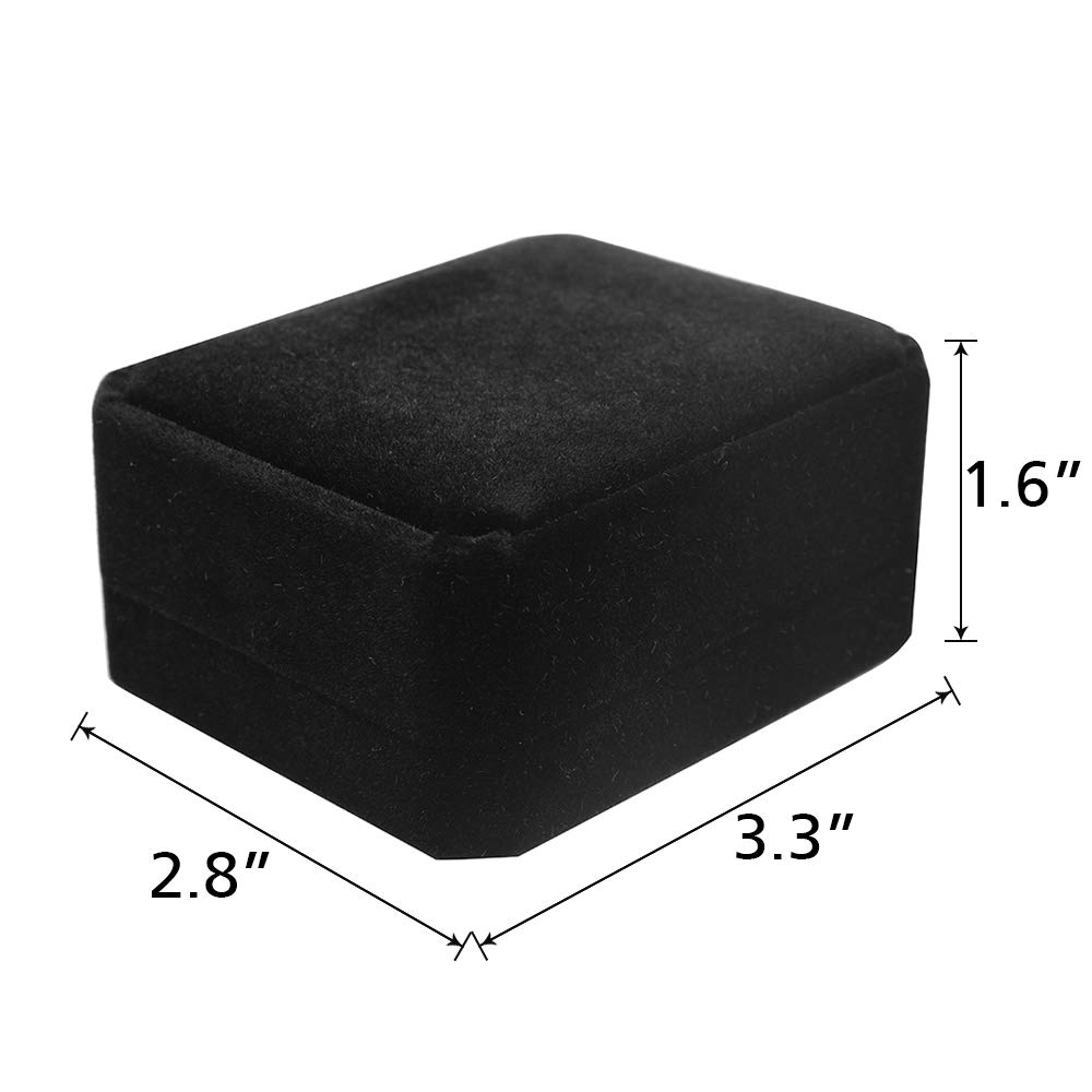 LamQee Velvet Jewelry Box - Elegant Necklace Pendant Storage & Display Case for Wedding, Proposal, Anniversary, Birthday, Valentine's Day Gifts - Perfect for Jewelry Organization & Romantic Surprises (Black)