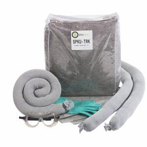 SpillTech SPK TRK Trucker Spill Control Kit - 12-Pack Absorbent Pads & Socks for Oil, Fuel & Chemical Spills - Ideal for Semi Trucks, Trailers & Fleet Maintenance