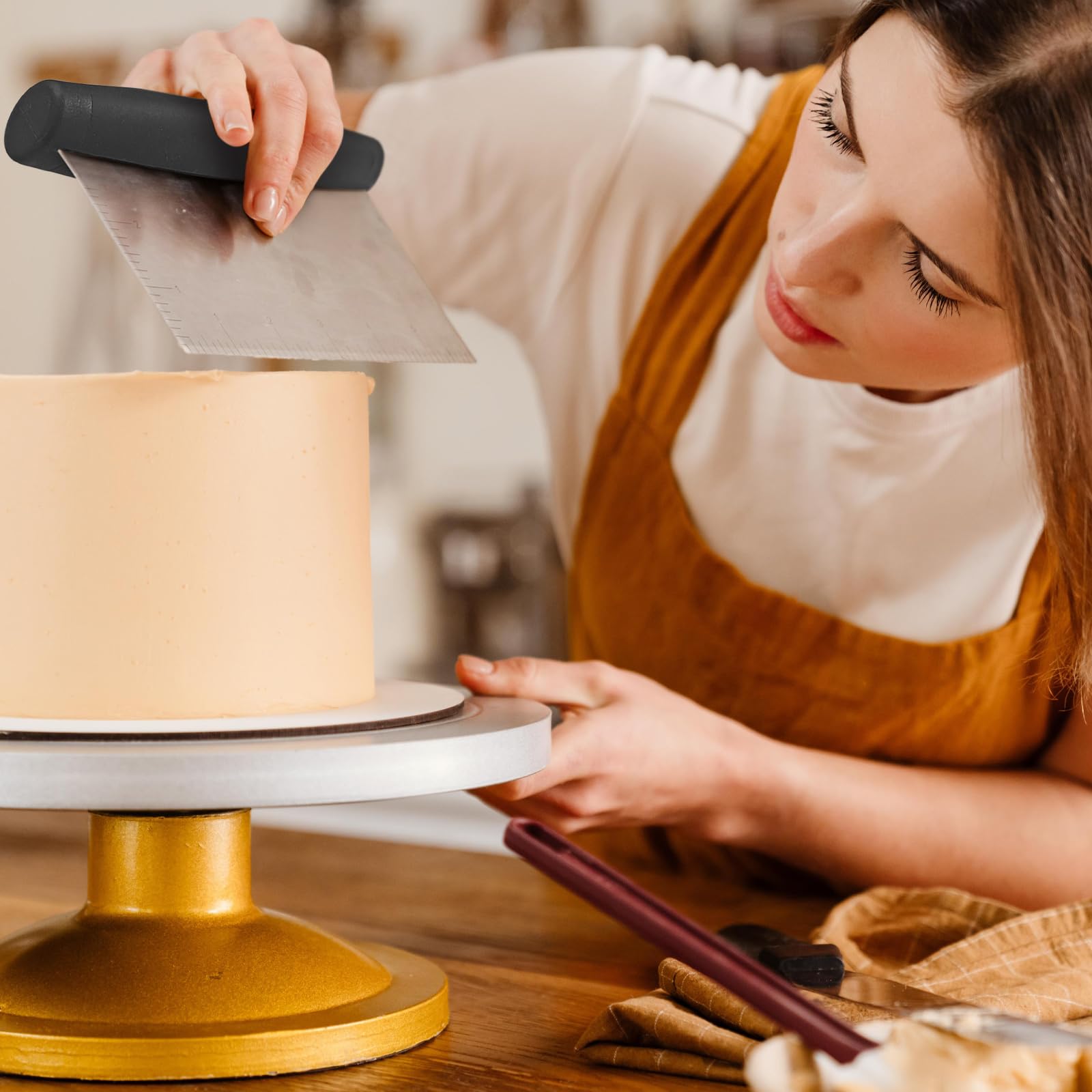 ALLTOP Stainless Steel Bench Scraper & Pastry Cutter Set - Multipurpose Kitchen Baking Tool with Ergonomic Handle - Perfect for Dough, Pies, Nuts & Pastry Making - Ideal for Home Bakers & Professional Chefs - Black