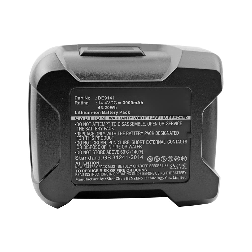 Synergy Digital 14.4V 3000mAh Li-ion Replacement Battery for DeWalt DE9141 Power Tools | Compatible with Drills, Saws & More | Perfect for DIY Projects & Professional Construction Work