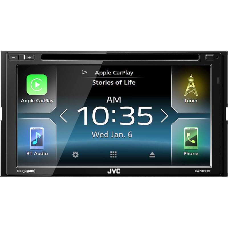 JVC KW-V830BT Double DIN Car Stereo with Bluetooth, Apple CarPlay, Android Auto - Perfect for Hands-Free Calling & Music Streaming in Your Car