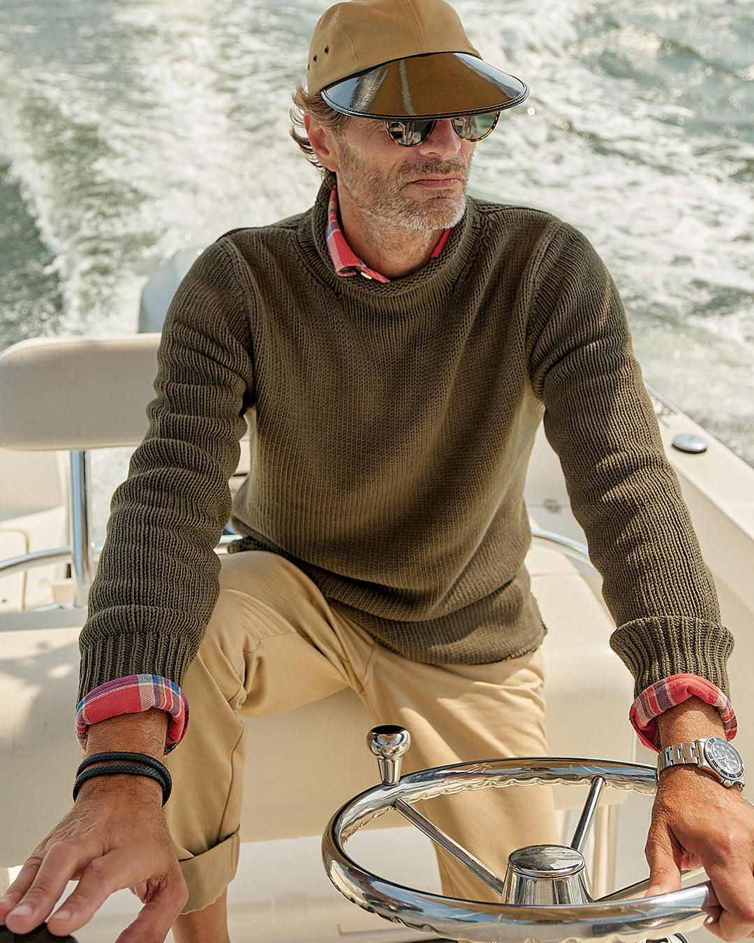 Premium Olive Green Fisherman's Sweater for Men - Warm Cable Knit Wool Pullover for Outdoor & Casual Wear - Perfect for Fishing, Hiking, and Fall/Winter Fashion