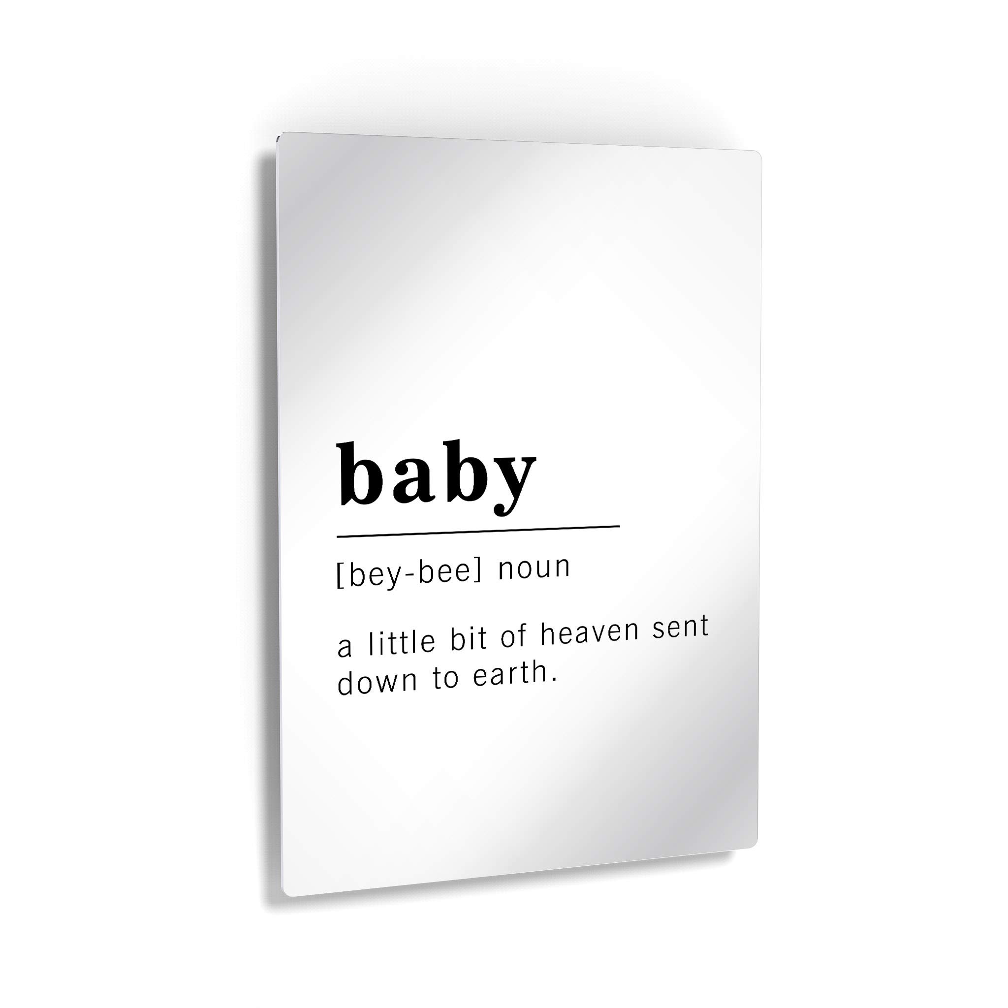 Funny Noun Dictionary Definition of Baby Metal Print - Inspirational Quote Sign for Office, Living Room, Bedroom & Bathroom - Ready to Hang Wall Art Home Decor (30x20 Inches, Made in USA) - Perfect for Nursery Decor, Housewarming Gifts & Funny Home Accents