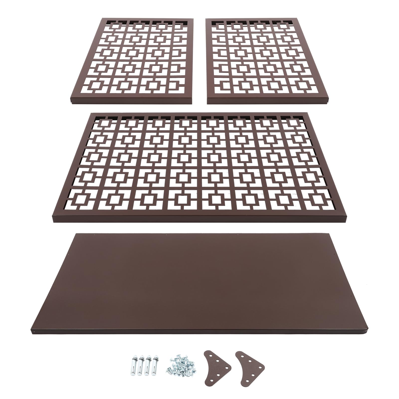 Free Standing Metal Air Conditioner Privacy Fence Screen for Outdoor AC Units - 39.4