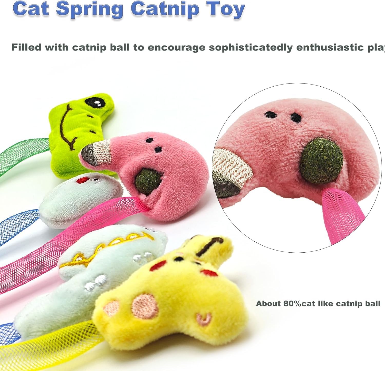 Interactive Cat Toys Set with Catnip & Silvervine Chew Sticks - Teeth Cleaning Toys, Spring Ropes for Indoor Cats & Kittens (10 Pack) - Perfect for Playtime, Training & Dental Health
