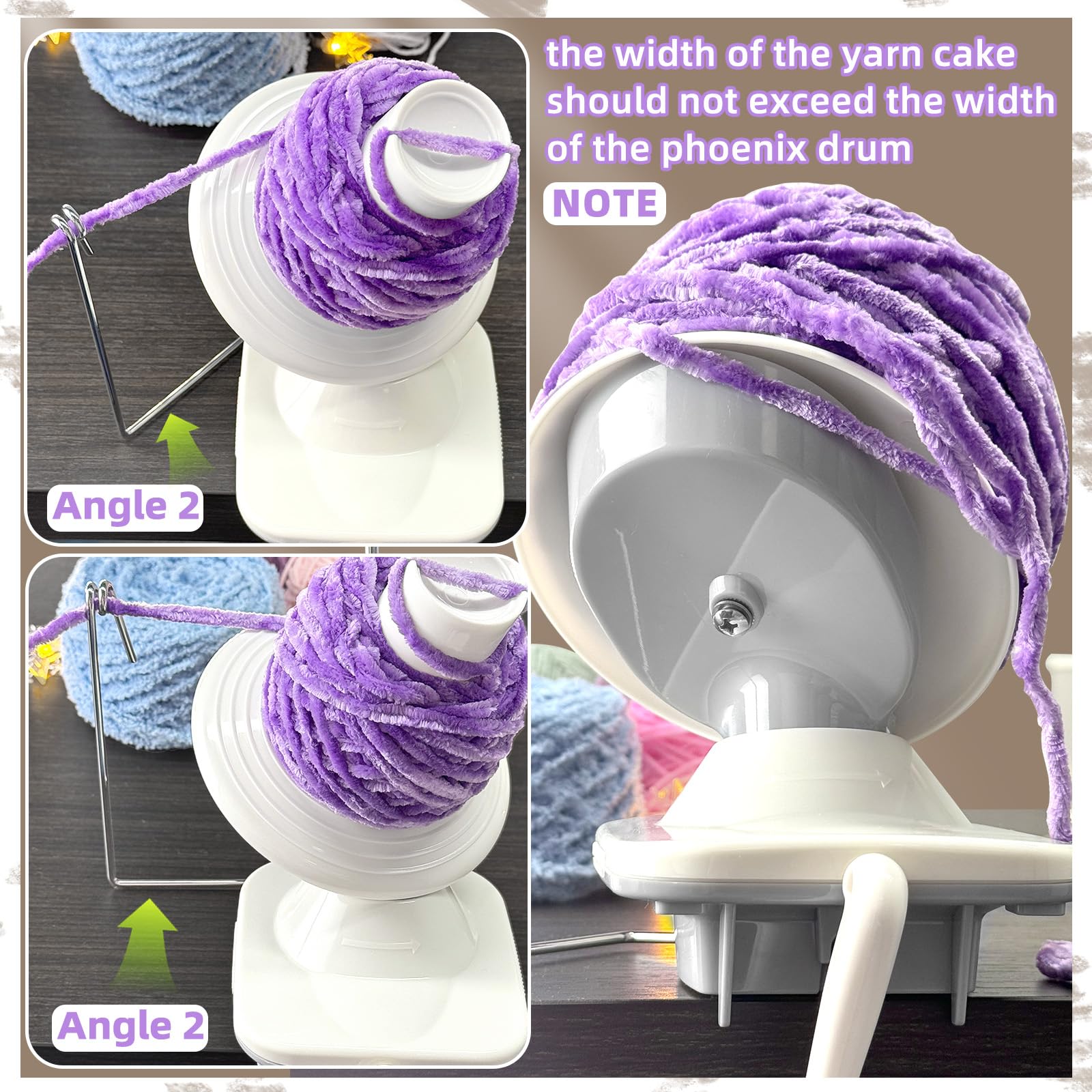 CESUSME Hand Operated Yarn Ball Winder Machine - Wool String Cake Winder with Tabletop Clamp for Knitting & Crocheting - Perfect for DIY Yarn Projects, Crafting & Home Use