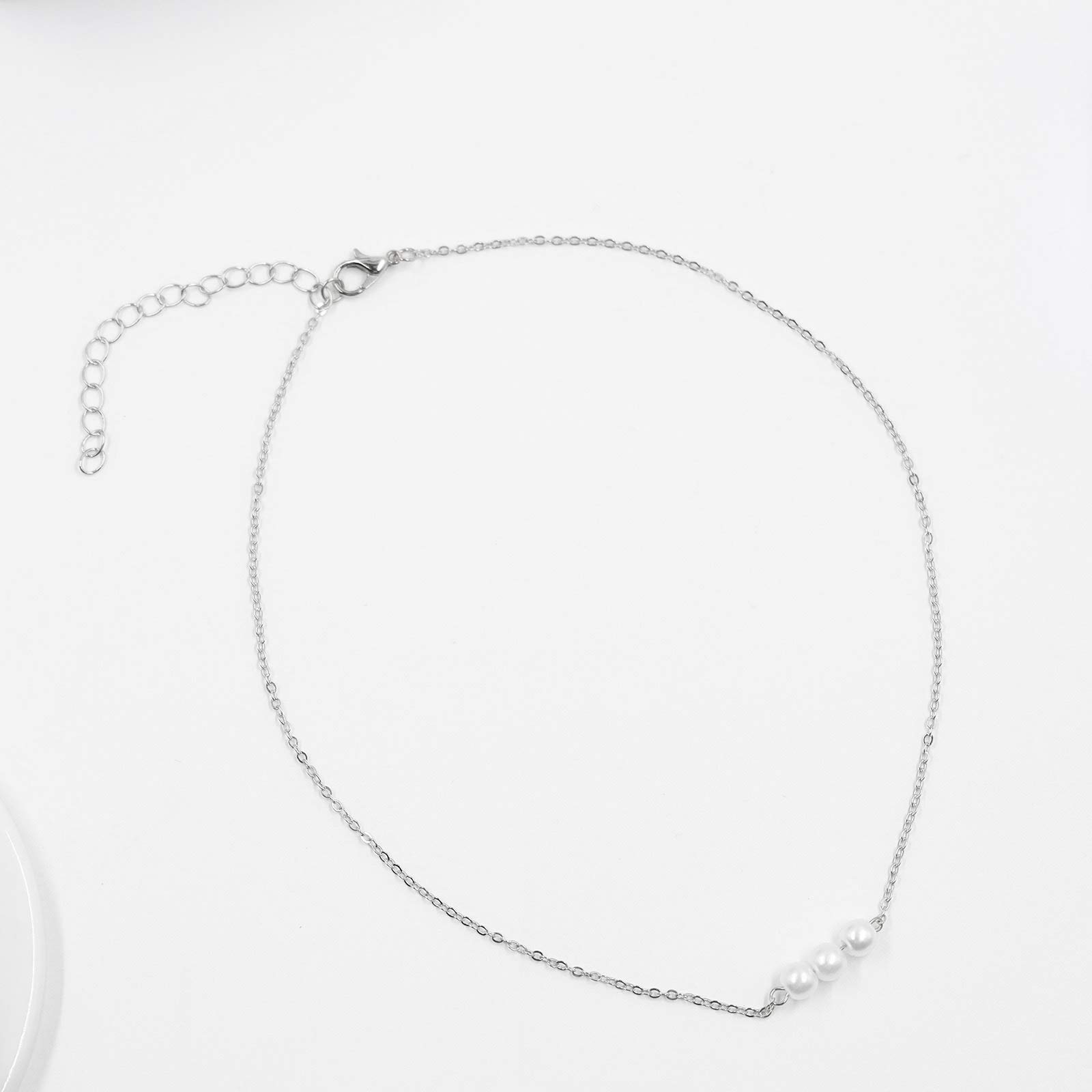 YienDoo Elegant Pearl Necklace for Women - Sterling Silver Three Pearl Pendant Chain Jewelry Gift for Her | Perfect for Weddings, Parties & Everyday Wear