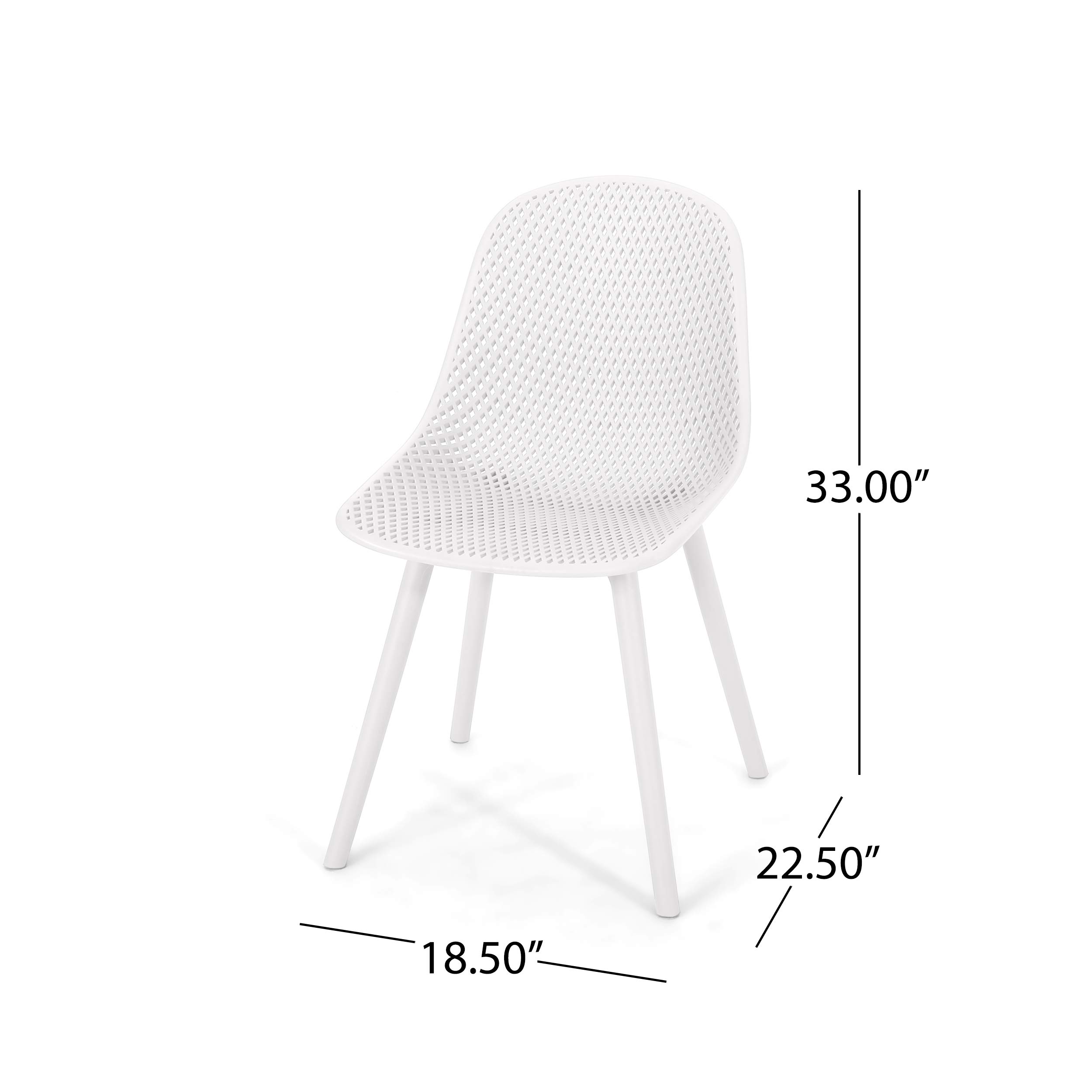 Christopher Knight Home Darleen Outdoor Dining Chairs (Set of 2) - Weather-Resistant White Patio Furniture for Garden, Poolside & Backyard Dining