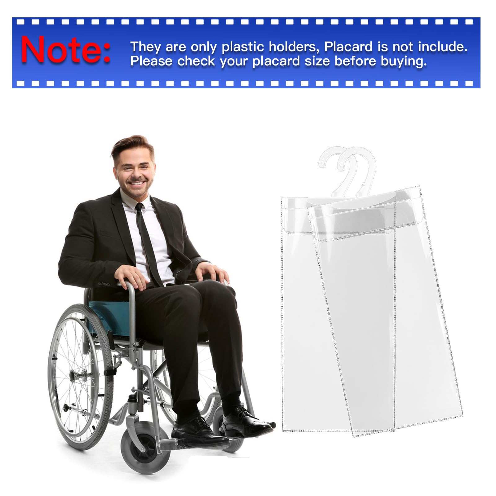 Ultra Clear Disabled Parking Placard Holder for Car - Thickened Hanging Sign Holder for Handicap Permit (Set of 2) - Perfect for Easy Access & Visibility in Vehicles