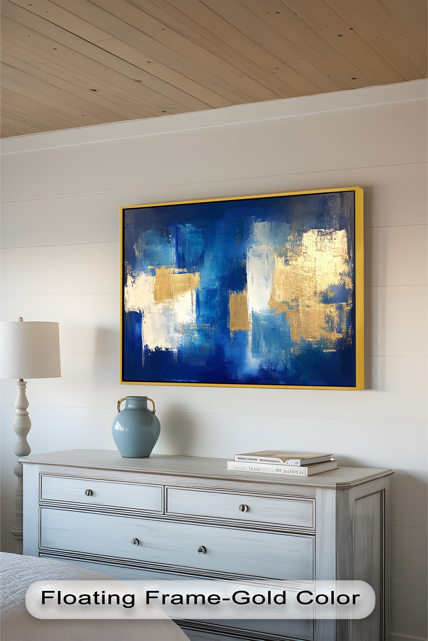 Blue Harmony Abstract Oil Painting - Modern Wall Art for Living Room, Bedroom & Office Decor | Handmade Canvas Artwork
