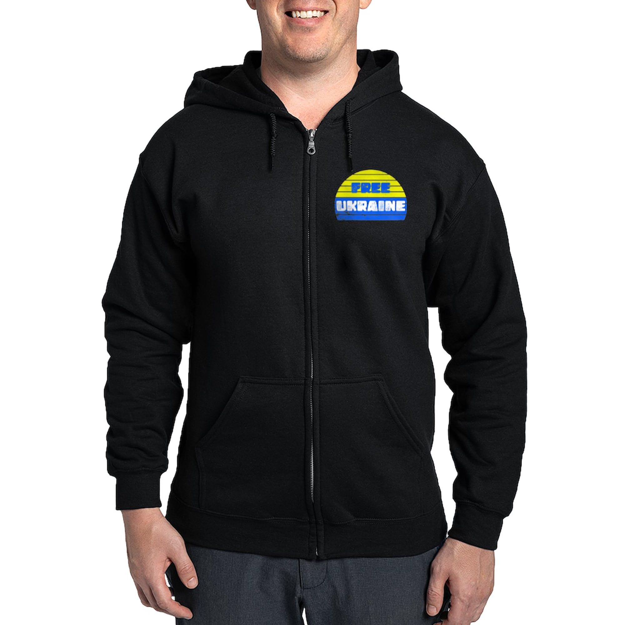 Free Ukraine Men's Zip Up Hoodie - Dark Zip-Up Hooded Sweatshirt for Men | Comfortable & Stylish Casual Wear for Everyday, Gym & Outdoor Activities