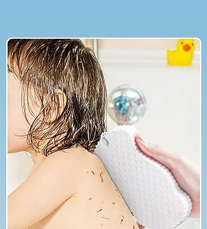 Hebezon Ultra Soft Exfoliating Magic Bath Sponge - Gentle Dead Skin Removal & Body Scrubber for Sensitive Skin, Pregnant Women & Kids (2-Pack) | Perfect for Shower, Bath & Spa Relaxation