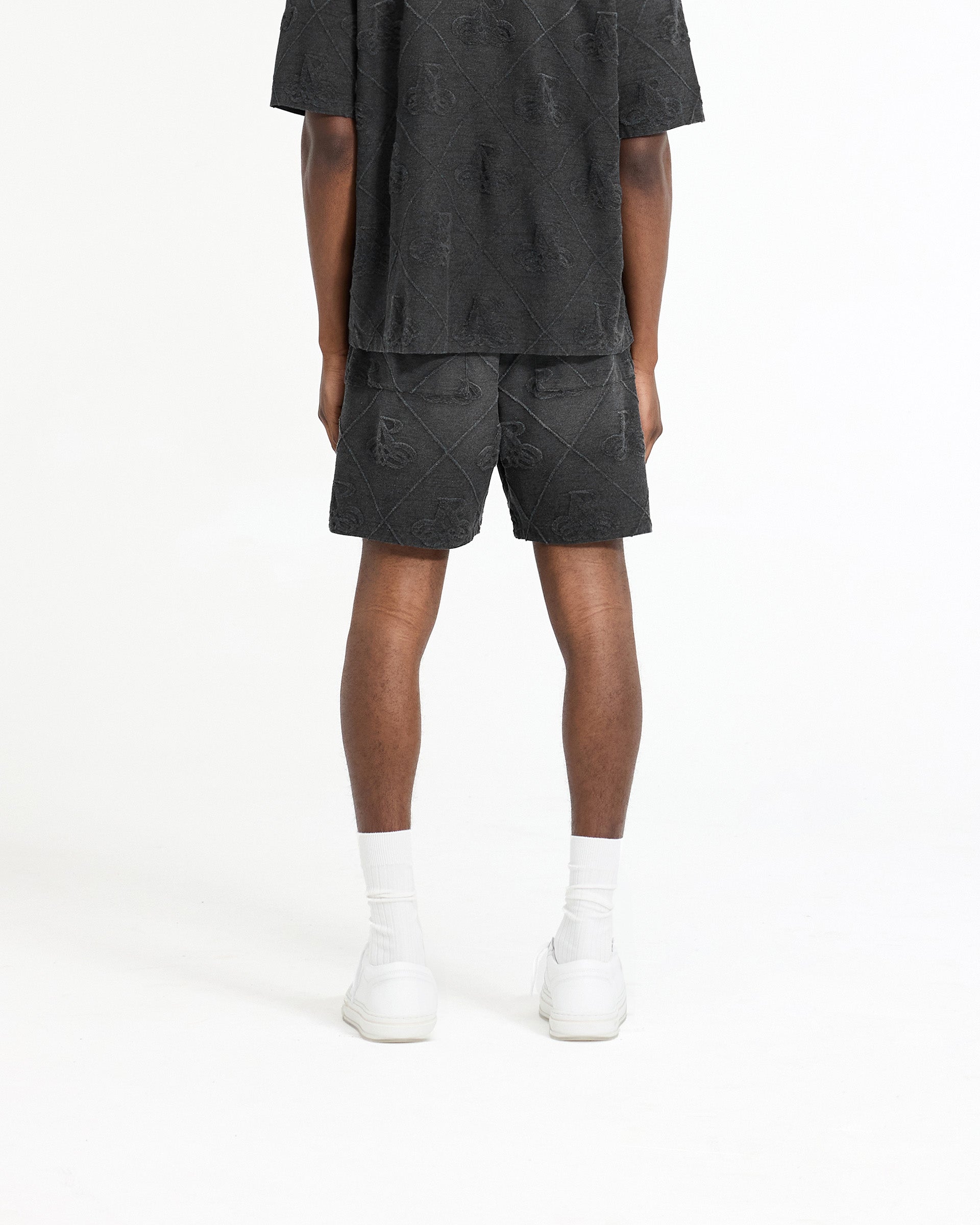 Premium Cotton Towelling Shorts for Men - Jet Black - Soft & Comfortable Lounge & Sleepwear for Home & Gym