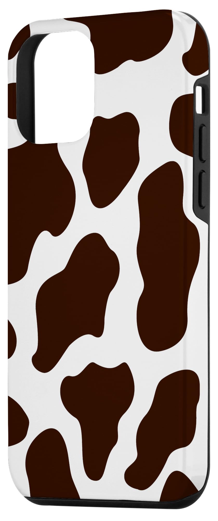 iPhone 12 Mini Brown Cow Print Spotted Phone Case - Cute Animal Pattern Protective Cover for Girls & Women | Perfect for Daily Use, School, Work & Travel