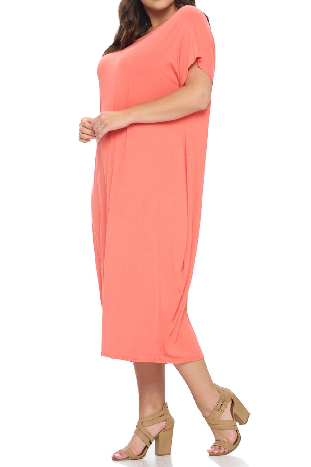 Vivienne Pastel Women's Cocoon Maxi Dress with Dolman Sleeves - Flowy Boho Chic Dress for Beach Vacation, Summer Weddings & Casual Outings