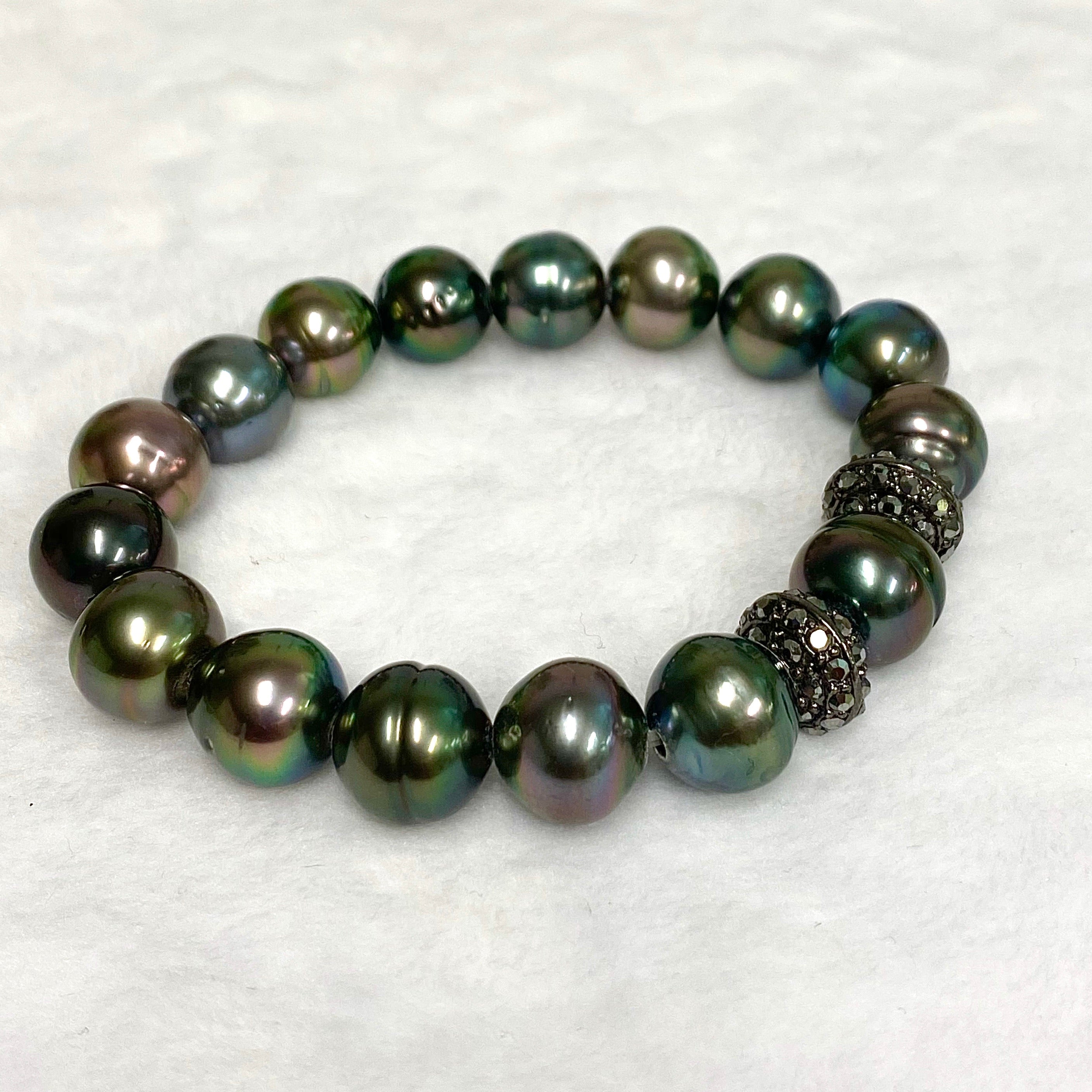 ALMA Tahitian Pearl Stretch Bracelet (B479) - Elegant & Adjustable Jewelry for Women, Perfect for Weddings, Parties & Special Occasions