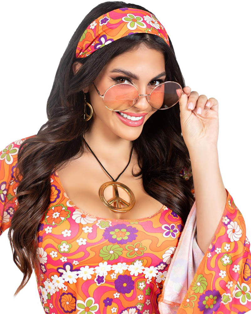 1960s Hippie Chick Women's Costume - Vintage 60s Hippie Outfit for Halloween, Cosplay & Theme Parties - Perfect for Festivals, Dress-Up & Retro Events