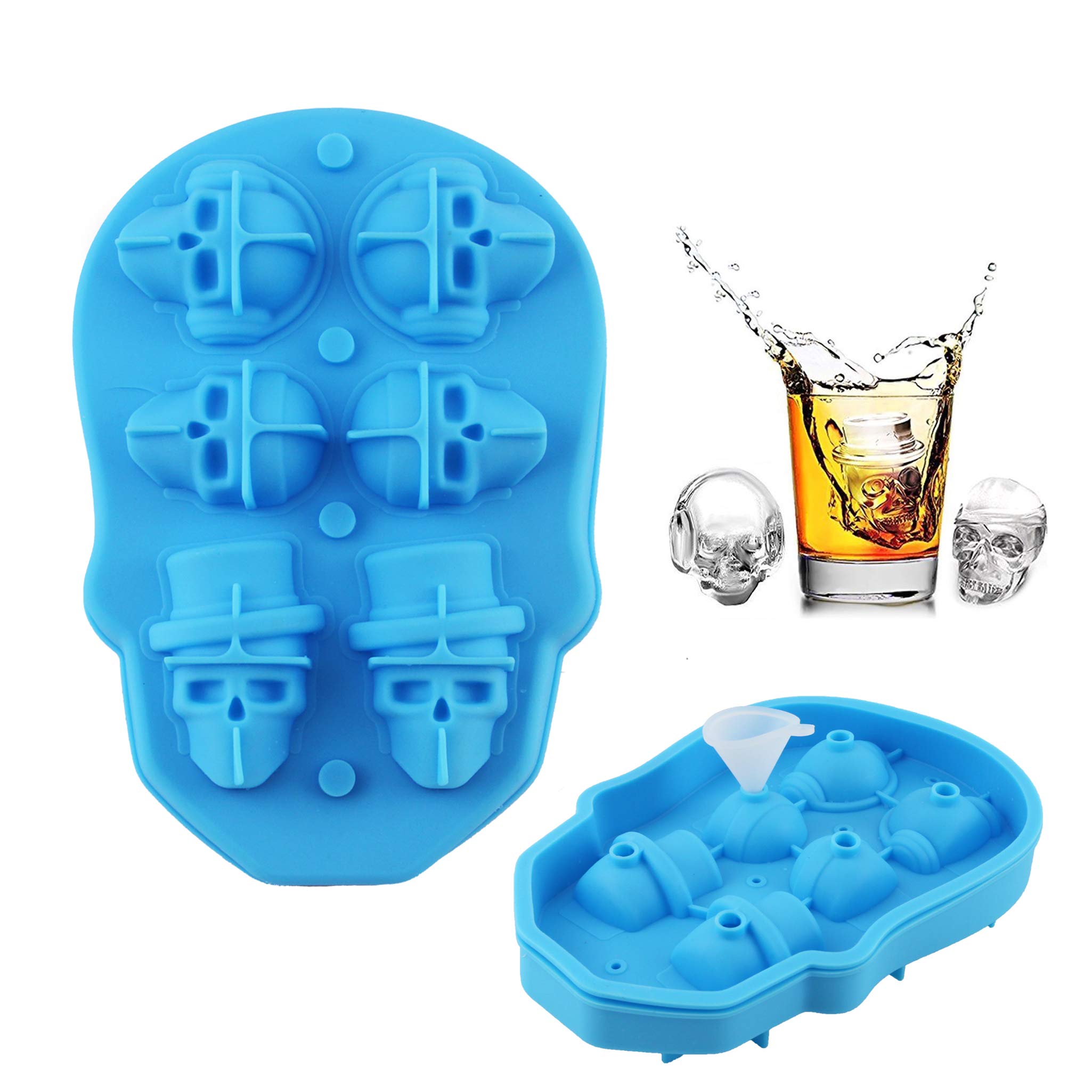 Halloween Pumpkin Ice Mold Tray - 3D Silicone Ghost & Skull Ice Cube Maker for Cocktails, Drinks, and Party Decorations - Perfect for Halloween Parties, Themed Events, and Spooky Beverage Presentations