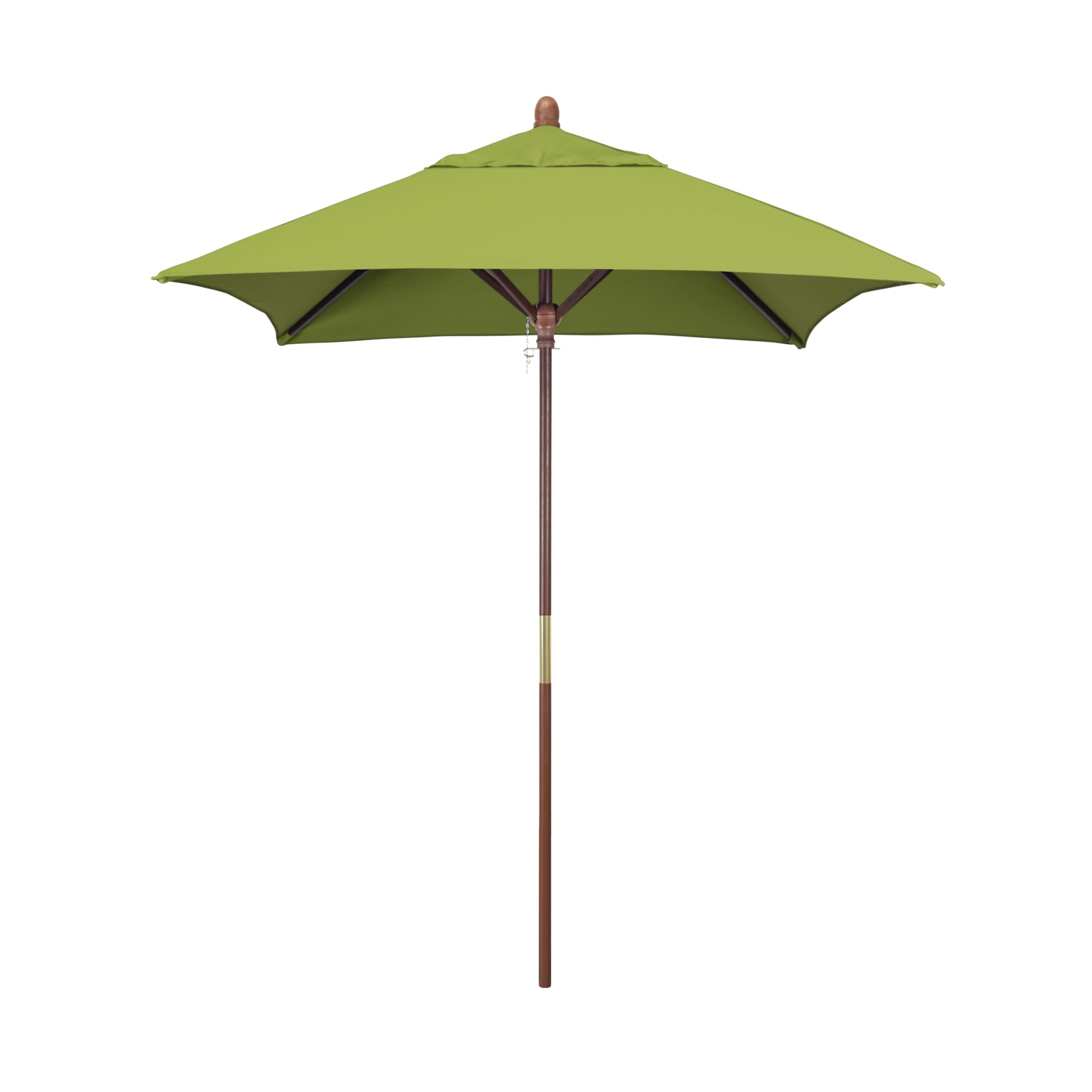 California Umbrella 6' Square Wooden Market Umbrella with Push Open Pin Stop - Sunbrella Macaw Fabric - Perfect for Patio, Garden, and Outdoor Dining Areas
