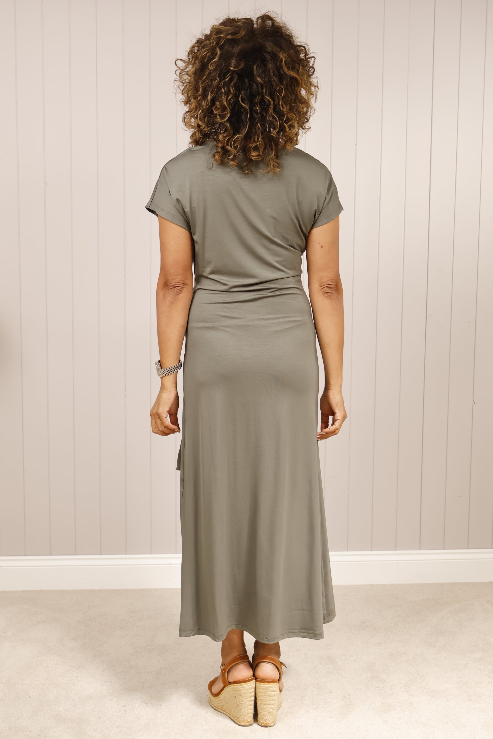 Sia Women's Side Tie Casual Dress in Khaki - Perfect for Summer Outings, Beach Vacations, and Date Nights