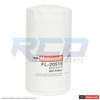 Motorcraft FL 2051S Oil Filter for 6.7L Diesel Engines - Compatible with Ford F-250, F-350, F-450 Super Duty Trucks | Heavy Duty Engine Protection for Towing & Off-Road Use