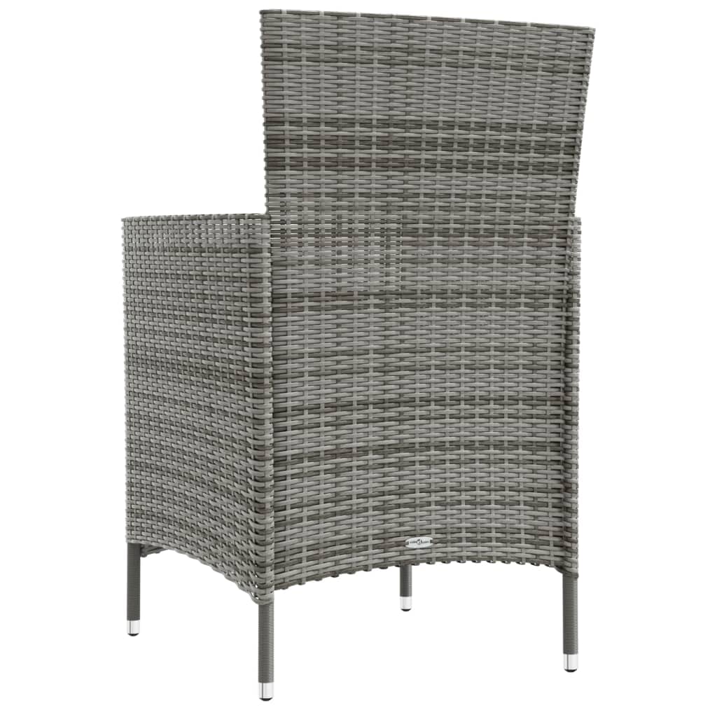 **2-Piece Gray Poly Rattan Patio Chairs with Cushions - Outdoor Garden Furniture Set for Yard, Backyard, Lawn, Porch, Poolside & Balcony - Perfect for Relaxing, Lounging & Entertaining**