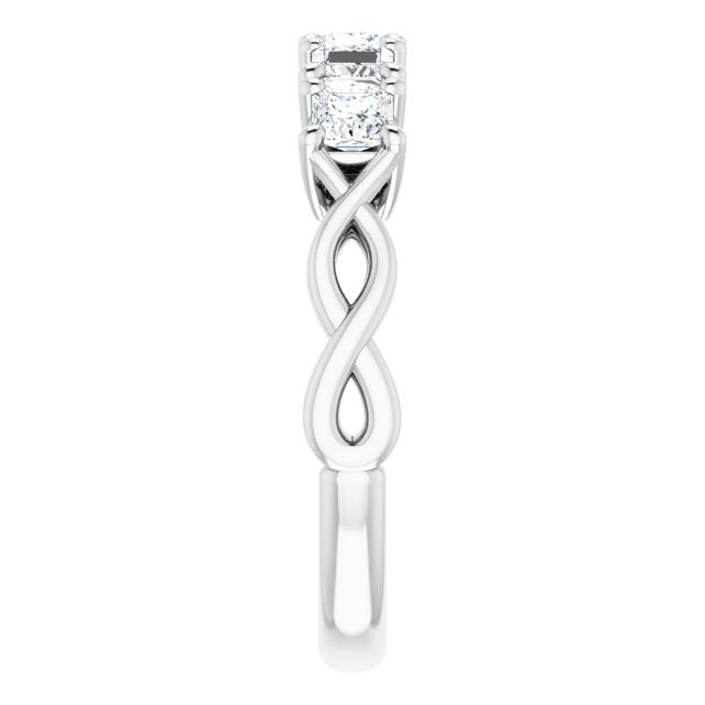 0.90 Carat Princess Cut Diamond Wedding Band - Infinity Design Ring for Women - Perfect for Engagement, Anniversary & Bridal Jewelry Gifts