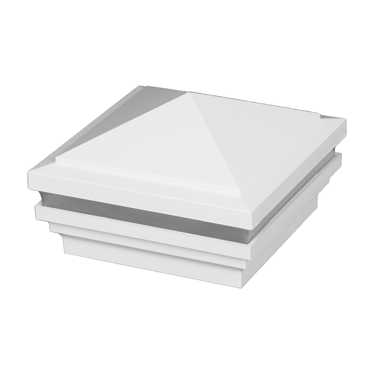 Fiberon 4x4 Pyramid Top Post Cap Halo Light - Tranquil White Outdoor Deck & Fence Lighting for Nighttime Ambiance