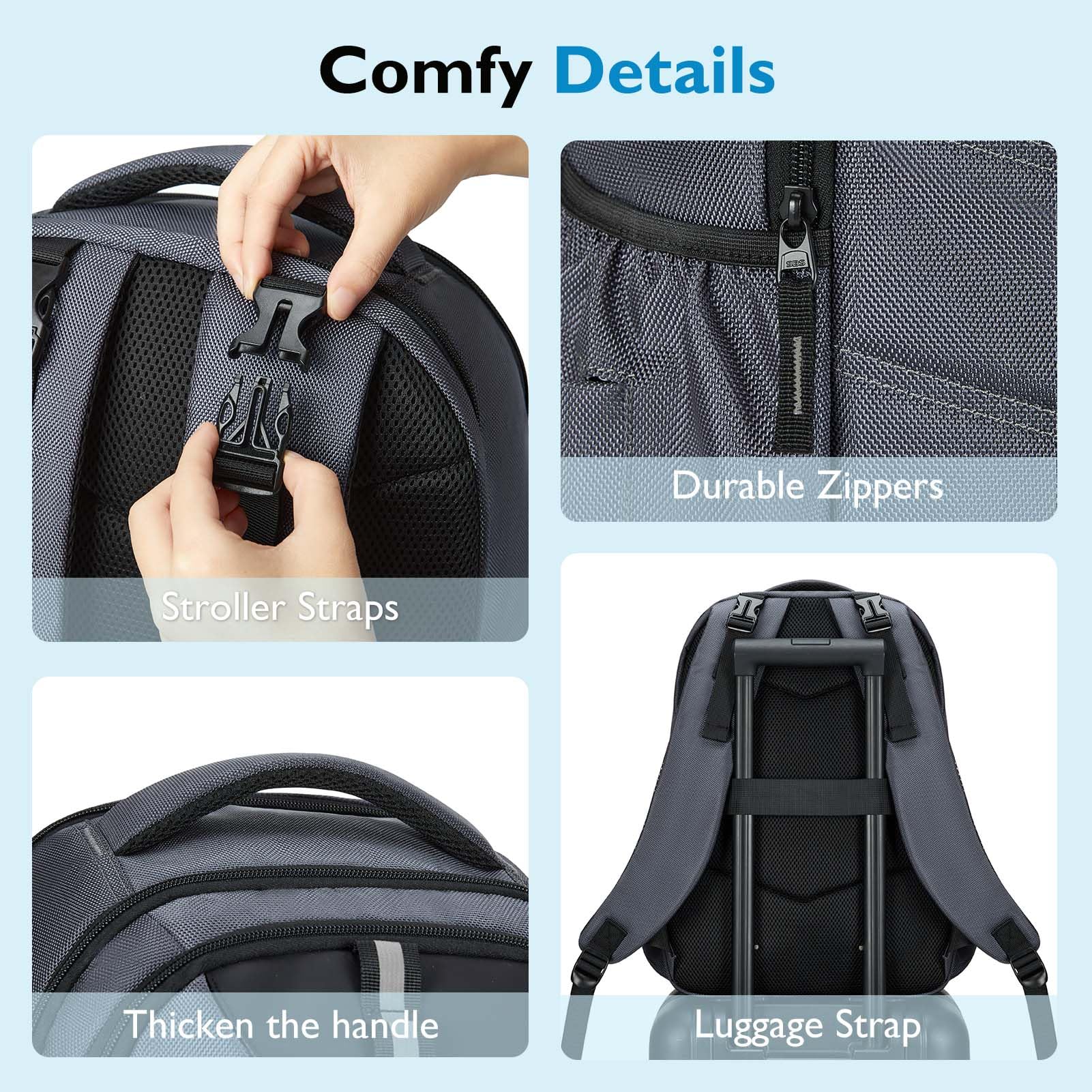 Mommore Dad Diaper Backpack - Large Waterproof 1680D Nylon Baby Bag with Insulated Pockets & Laptop Compartment | Perfect for Travel, Work & Parenting | Fits Luggage & Stroller Straps