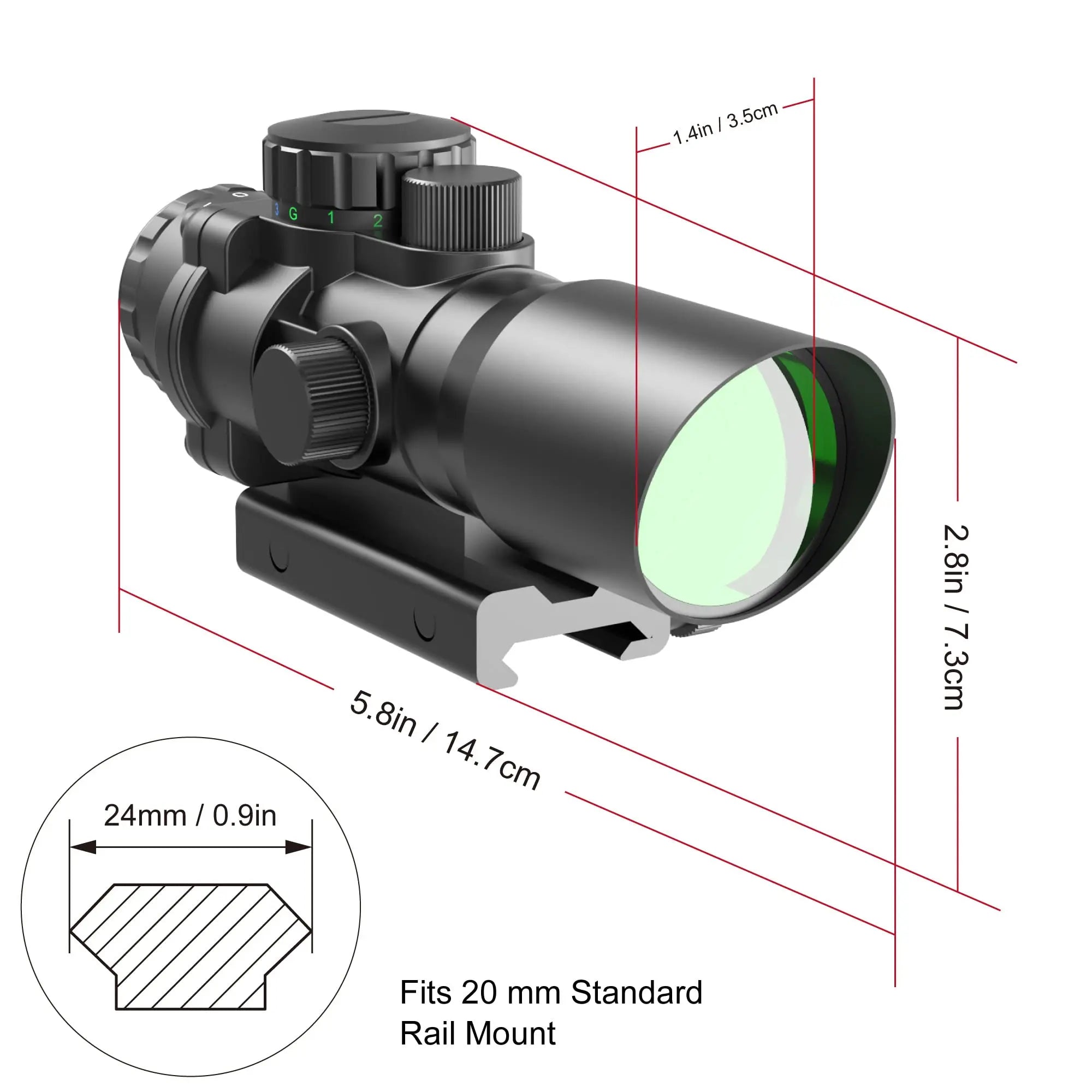 VictOptics 4x32 Compact Prism Scope - Quick Change Etched Glass Reticle with 3 Color Options for AR-15 & Airsoft Rifles - Perfect for Tactical Shooting, Hunting, and Outdoor Range Practice