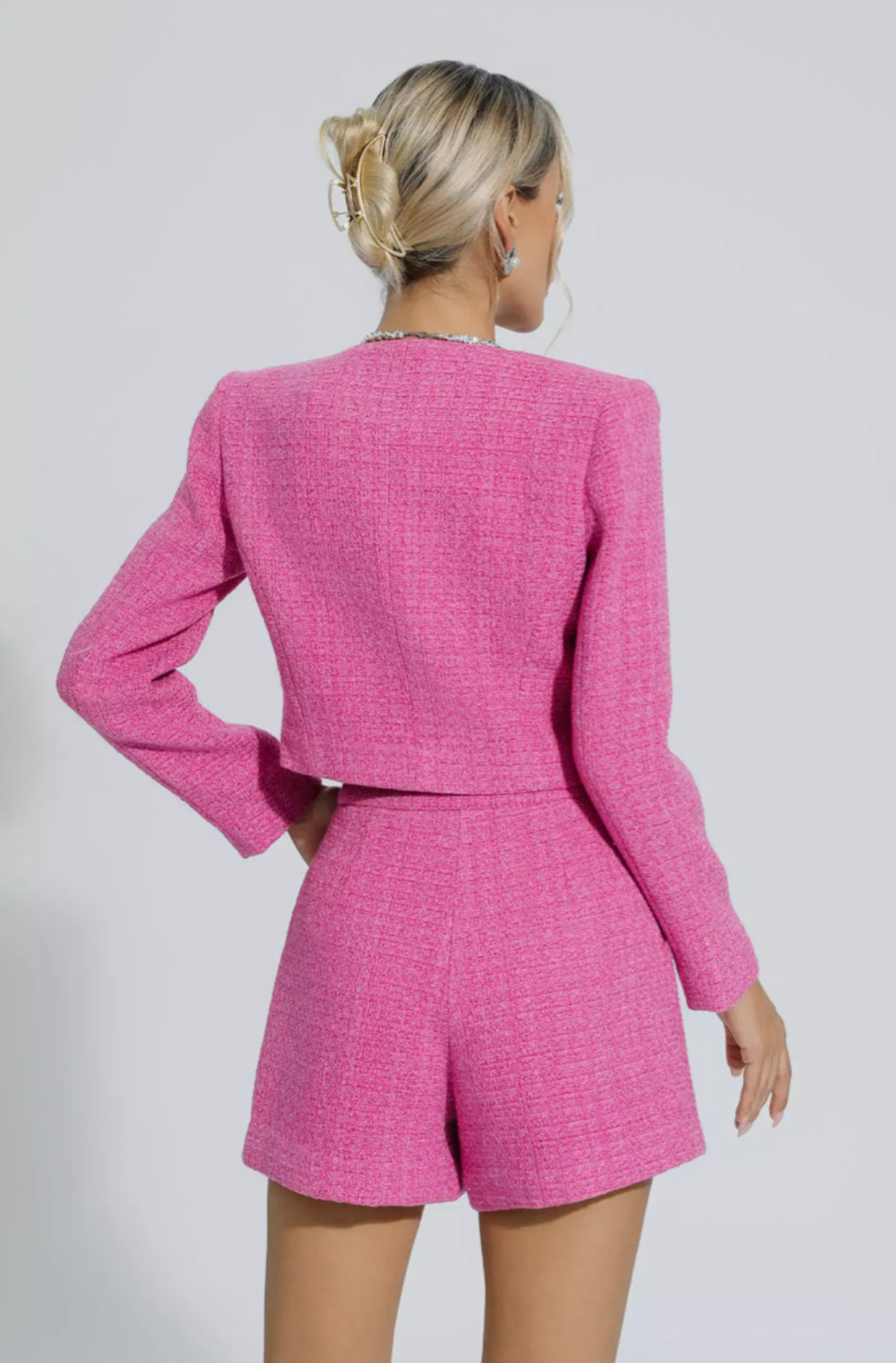 Amelia Women's Wool Blazer and Shorts Set - Stylish Office Wear & Casual Outfit for Work and Weekend