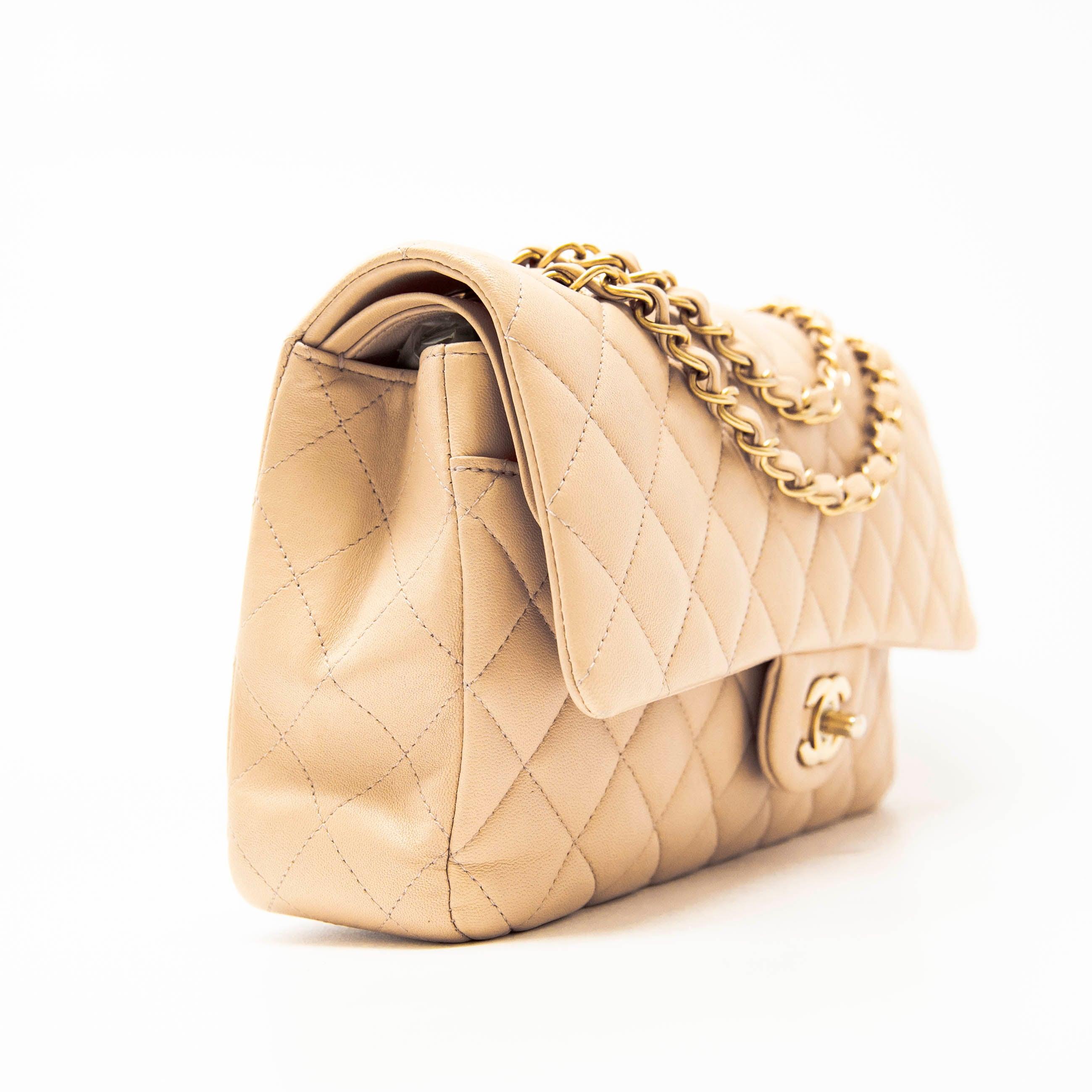 Chanel Beige Medium Classic Flap Bag - Timeless Luxury Handbag for Women | Perfect for Work, Evening Events & Everyday Elegance